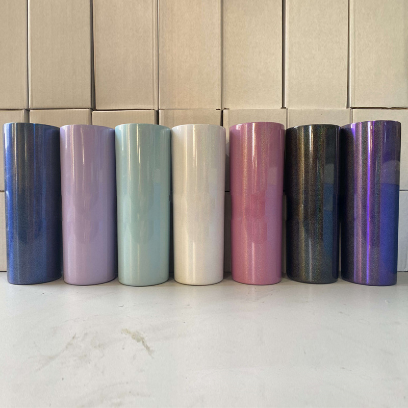 

20oz Glitter Sublimation And 7 Tumblers Lid SHIPPING Glitter Mugs Plastic With Colors Stainless Heat Transfer Straw SEA Steel CCA12617 Hurd