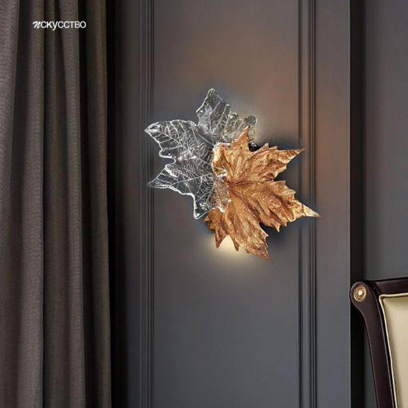 

Postmodern Luxury Copper Crystal Glass Wall Lamp For Hallway Bedroom Corridor Bar Cafe Art Home Deco Sconce Led Light