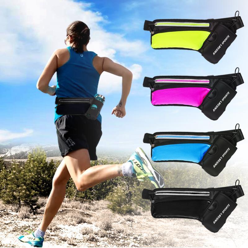 

Smart phone case bag dual pocket sports waist belt bag with water bottle holder for running biking Jogging gym1, Black