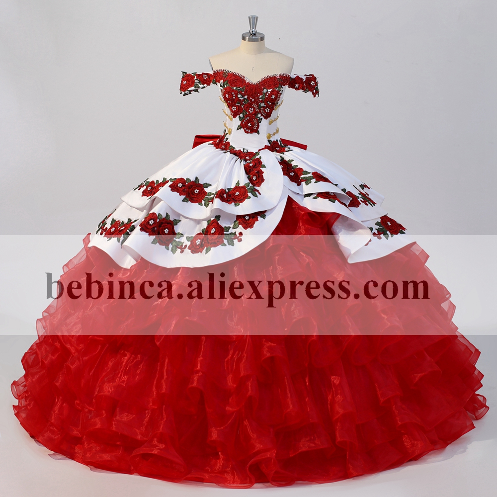 Compra Blanco Con Botones Roja Mexicana Charra Quinceañera Vestidos De Bola  Del Vestido Del Metal Tamaño Dulce 15 De La Aduana Del Vestido Barato |  Entrega Rápida Y Calidad | Es.Dhgate
