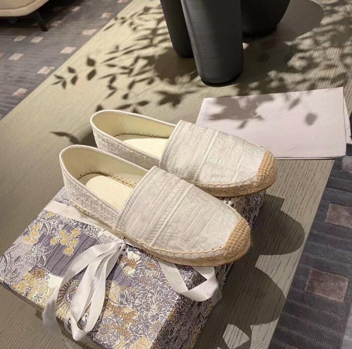 

2022 Luxurys Casual Women Shoes Espadrilles Summer Designers ladies flat Beach Half Slippers fashion woman Loafers Fisherman canvas Shoe with box size 34-42