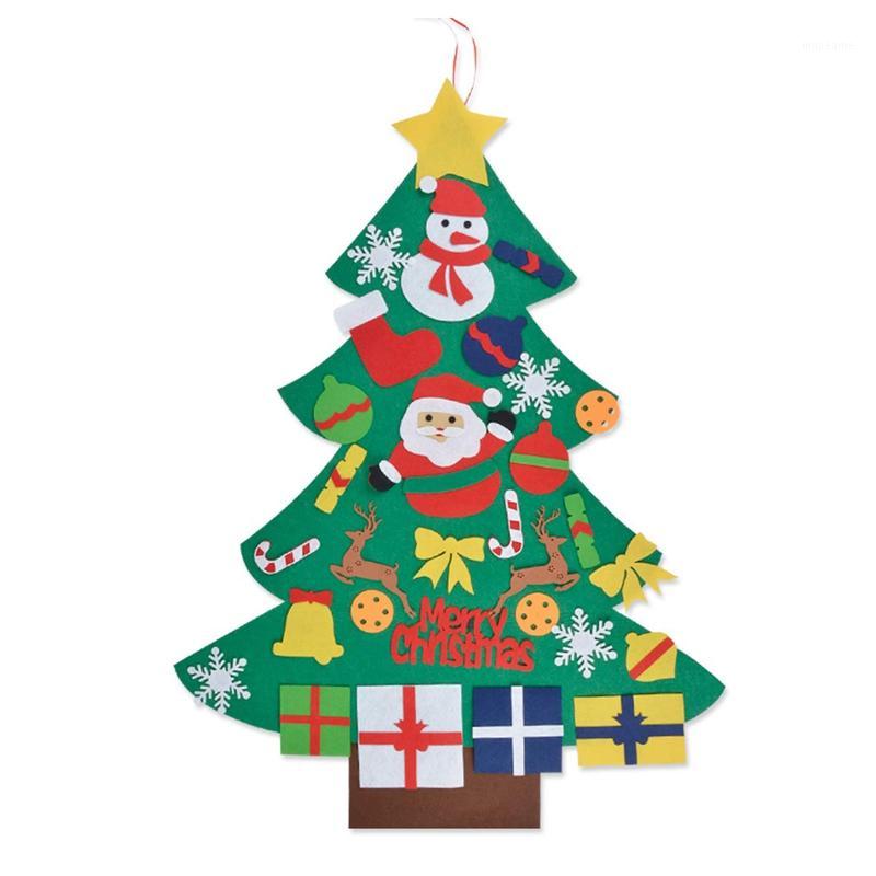 

Felt Christmas Tree, DIy Christmas Tree Decoration Hanging Deco for Kids Gift with 30PCS Ornament Wall Hangi1