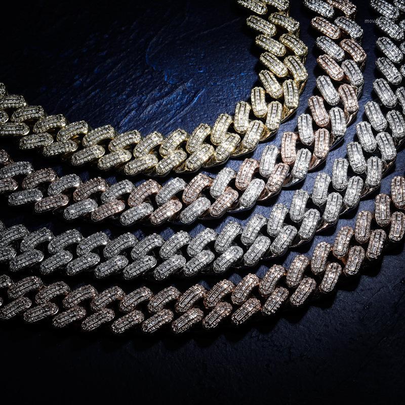 

Hip Hop Cubic Zirconia Paved Square Cuban Miami Chain Necklaces Gold Color CZ Stone Cuban Link Chain for Men Rapper Jewelry1