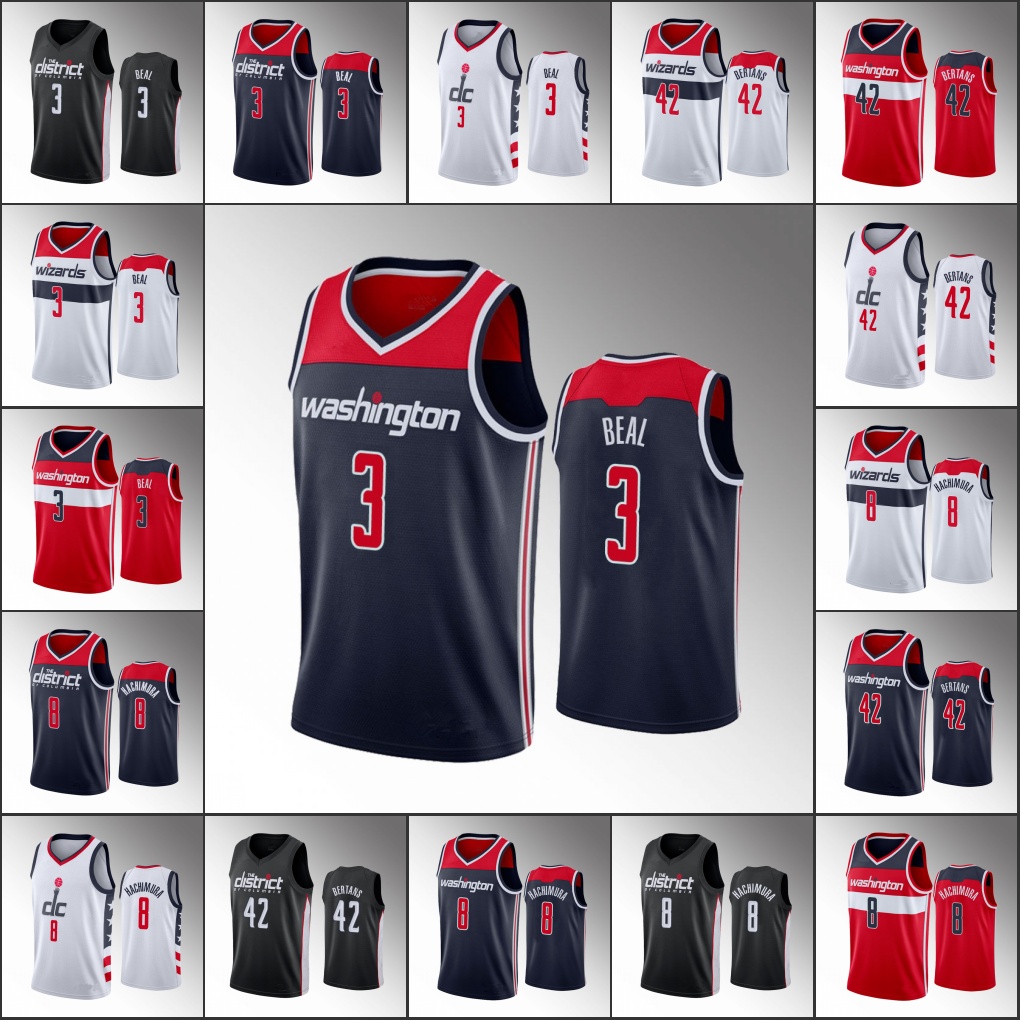 

Men's Washington Wizards Basketball Bradley Beal Davis Bertans Rui Hachimura NBA 2020 Jersey, Black