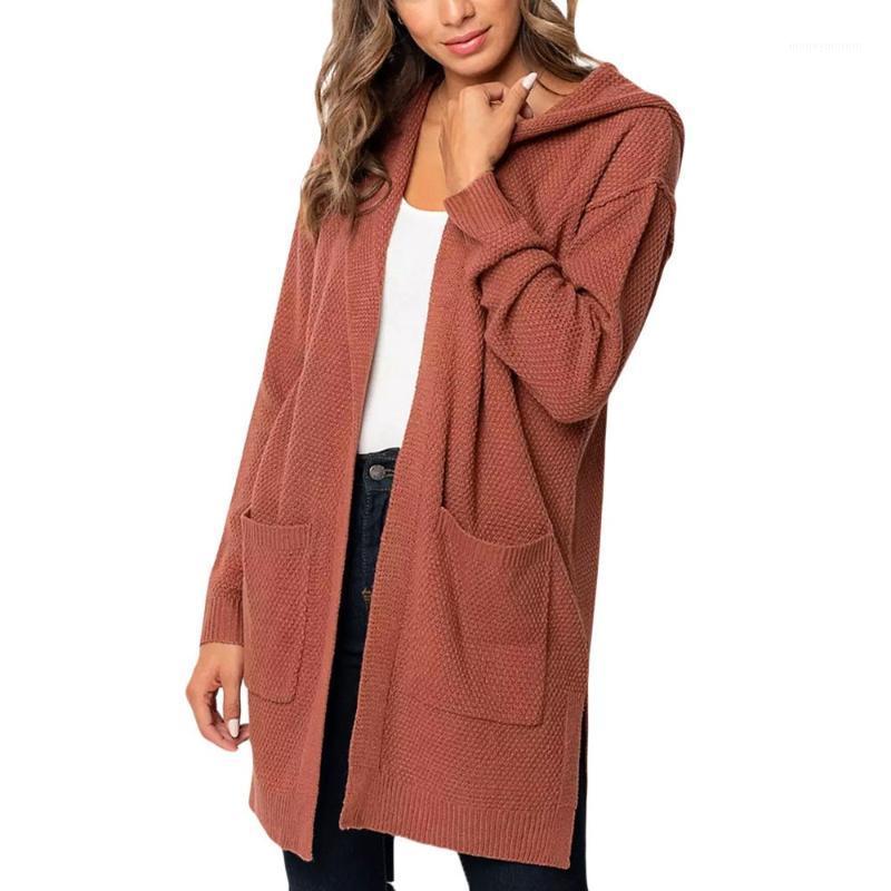 

Long Cardigan Sweaters Women Pockets Korean Style Hooded Harajuku Cashmere Knitted Weaters Winter Clothes Women Coat Fall 20191, Pink