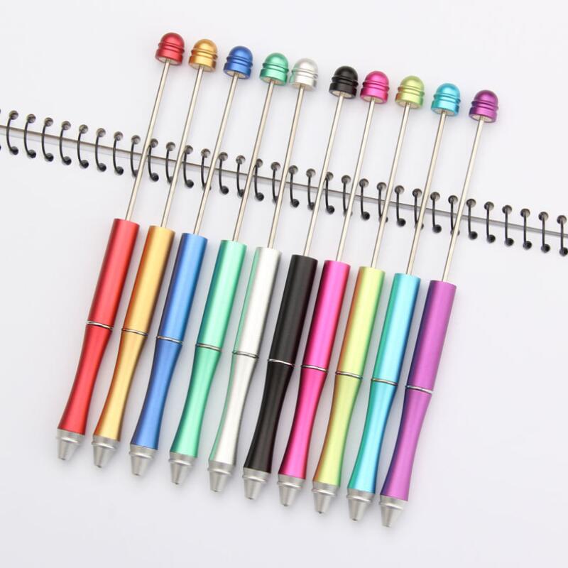 

ABS plastic Beadable Pen Original Bead Pens DIY Ballpoint Pen Beaded Crystal Pen Customizable Craft Writing Tool LX3796, Random color