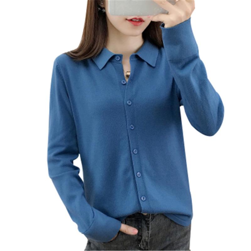 

Women's Knits & Tees High Quality Spring Autumn Winter Cashmere Wool Women Sweaters Cardigans Warm Soft Wild Casual Mixed Colors Large ZY500, White