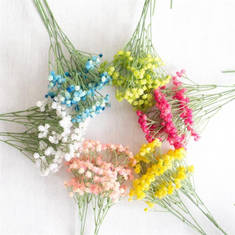 

10Pcs Fake Single Stem Gypsophila 24.8" Length Simulation Plastic Babysbreath for Wedding Home Decorative Artificial Flowers, Blue