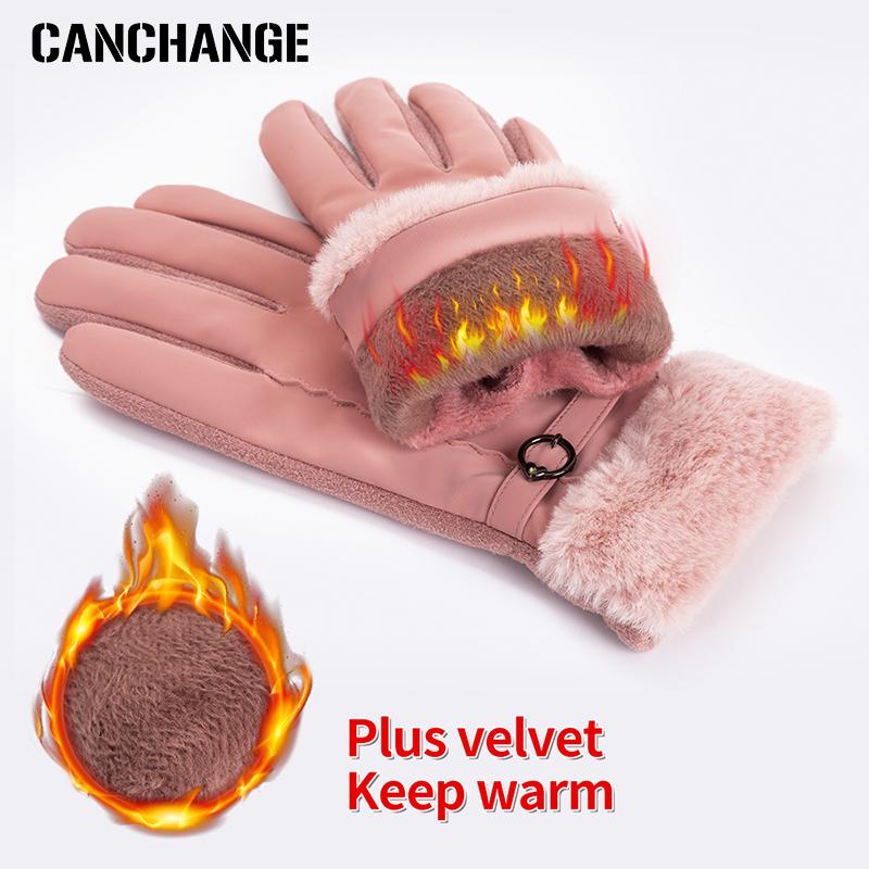 

Fashion Plus Velvet Waterproof Winter Gloves Women Touch Screen Outdoor Winter Mittens Female High Quality Gloves Ladies guantes