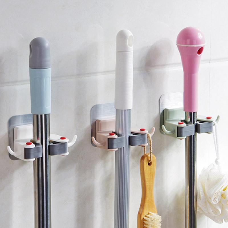 

After mop frame broom door hanger Strong No trace hook mop the deck1