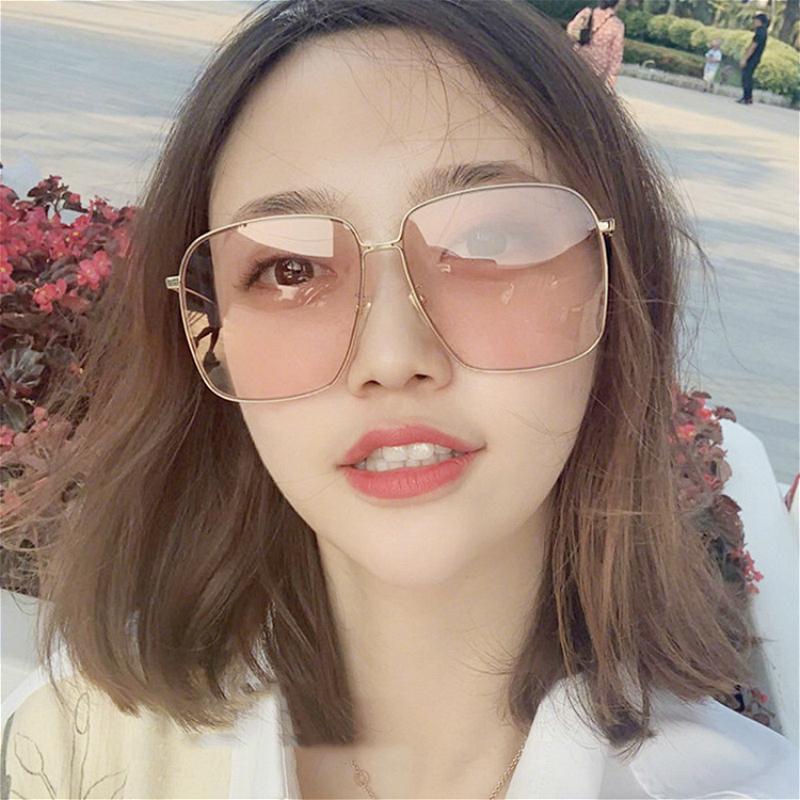 

Oversized Sunglasses Women Brand Designer Square Metal Eye Sun Glasses for Women Sunglasses Men Gradient Big Frame Eyeglasses