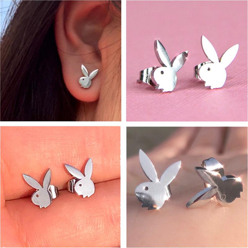 

Stud Cute Animal Mini Earrings For Girl Lovely Jewelry Stainless Steel Silver Color Cartoon Women Birthday Gifts