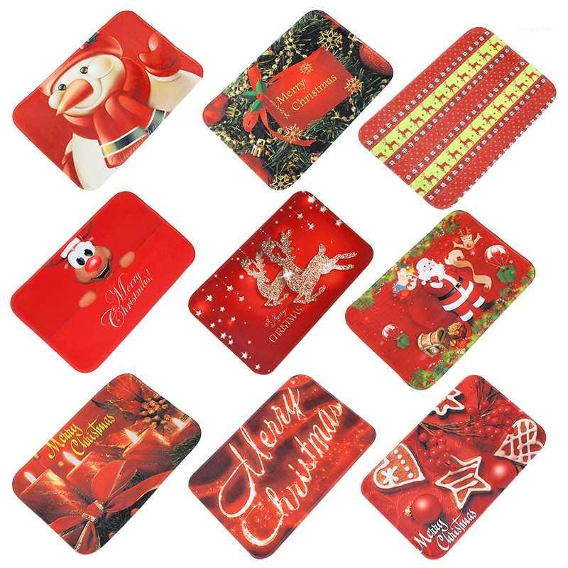 

40*60cm Christmas Carpet Merry Christmas Flannel Carpet Xmas Decoration for Home New Year Decor 2021 Noel natal Santa Claus1, B09