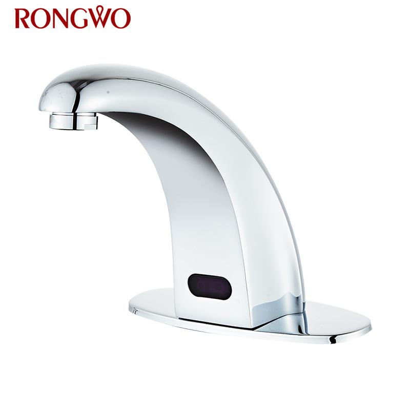 

RONGWO Induction Basin Faucet Sensor Touch Bathroom Deck Mount Automatic Hand Touch Sink Faucet Cold Water Basin Tap