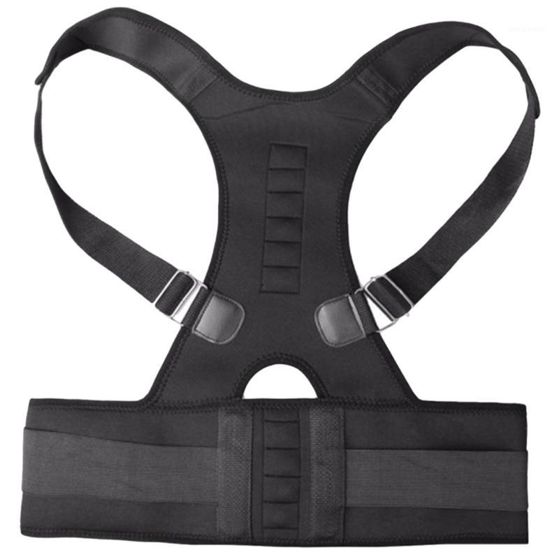 

Hot Unisex Spine Support Belt Magnetic Posture Corrector Neoprene Back Corset Brace Straightener Shoulder Back Belt1, As pic