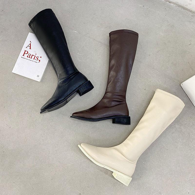 

Women's Rubber Boots Booties Woman 2020 Low Heel Shoes Round Toe Luxury Designer Boots-women Sexy Thigh High Heels High