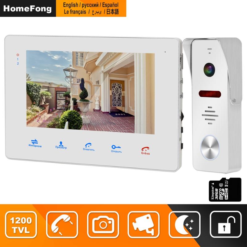 

HomeFong Wired Video Door Phone for Home Intercom 130 Degree 1200TVL Doorbell Camera Support Motion Detect Record Electric Lock
