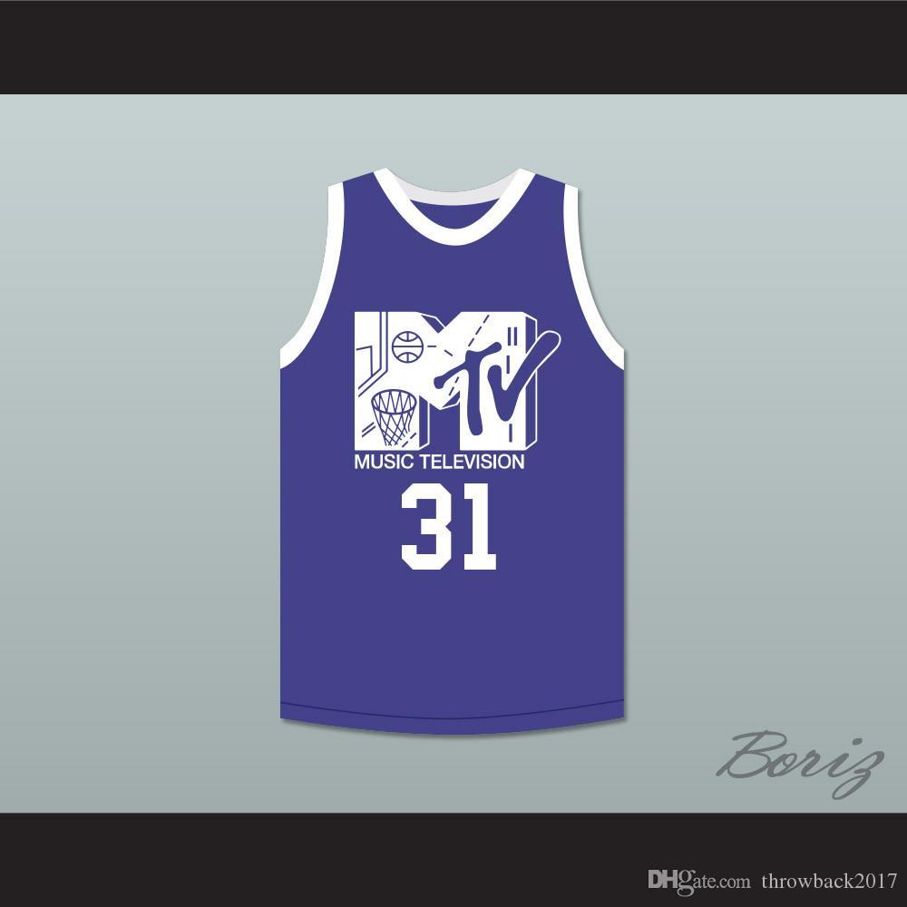 

NCAA Reggie Miller 31 Basketball Jersey First Annual Rock N' Jock B-Ball Jam 1991-1 Custom Any Name Any Number, Black