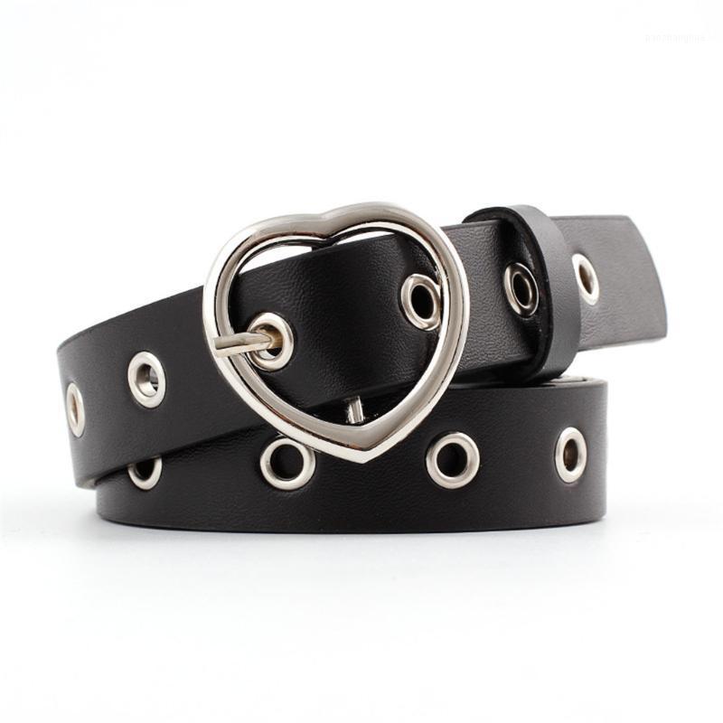 

Belts Belt Trouser Accessories Heart Buckle Female Vintage Women Ladies Stylish Metal Leisure Leather, Black;brown