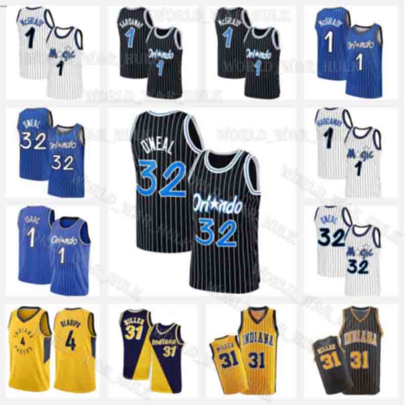 

Shaquille 32 ONeal Orlando Magic Indiana Pacers Jersey McGrady Penny 1 Hardaway Tracy Jonathan Reggie 31 Miller Isaac, Black;red