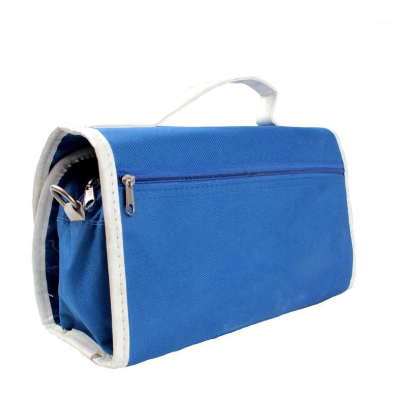 

2020 new ladies cosmetic bag fashion folding wash bag casual simple multifunctional storage women's1, Dark blue
