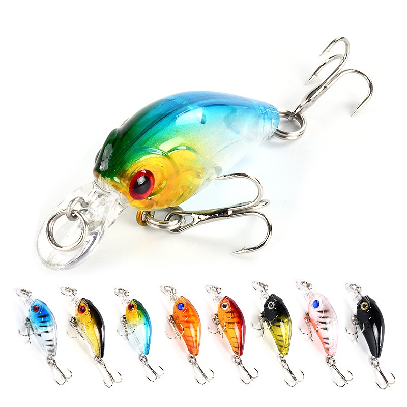 4pcs/lot 4cm 3.7g Mini Wobblers Crankbait Fishing Lure Artificial Bait Hard Floating Wobbler-image-606903112