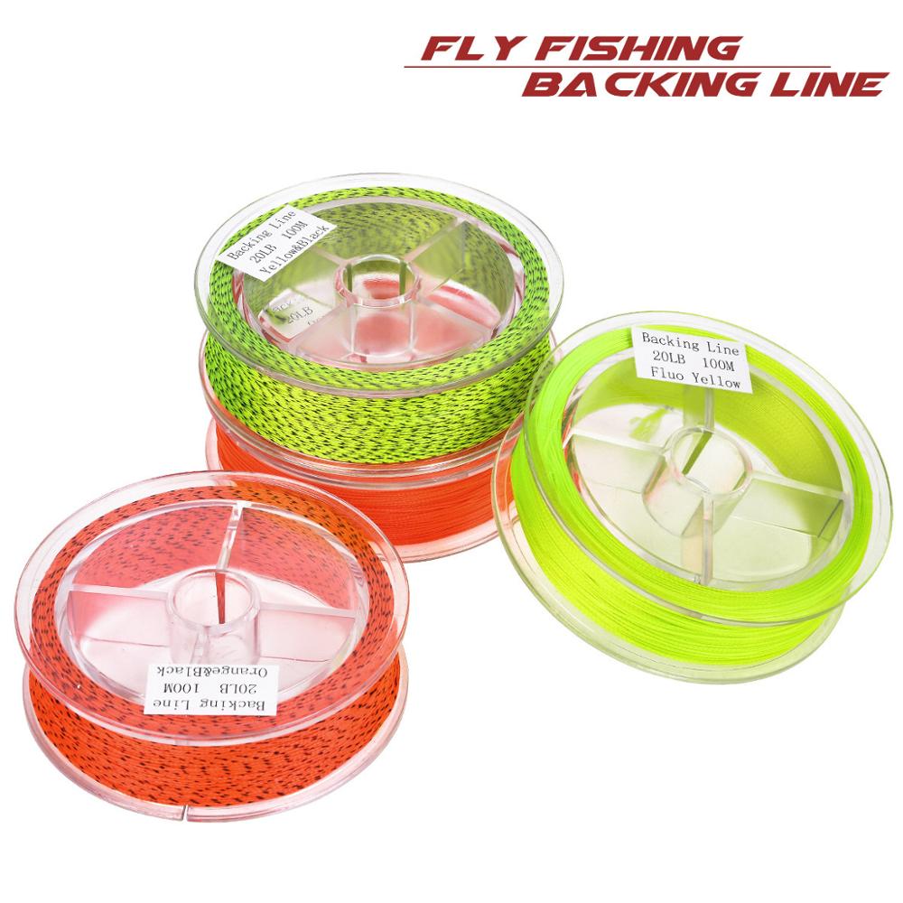 

100m Fly Fishing Backing Line Floating 20LB 8 Strands Nylon Braided Rope Strong Flying Extension Line Fishing Tackle Accessories