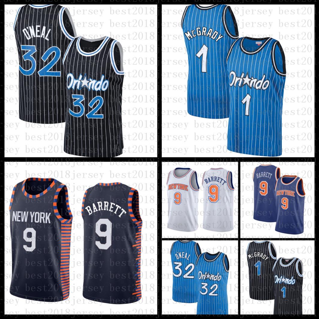

2021 New Basketball Jersey Orlando Magic Mens New York Knicks 32 O'Neal RJ 9 Barrett Patrick 33 Ewing Penny 1 Hardaway, Black;red
