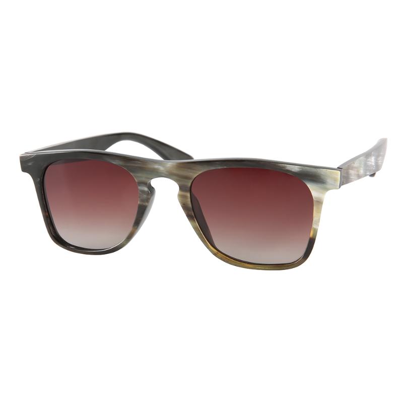 

Key Nose Bridge Square Gradient Brown Polarizing Genuine Natural Horn Women's Sunglasses