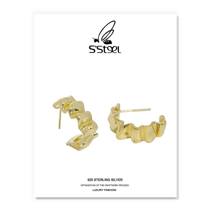 

Stud S'STEEL Vintage Earring Gift For Women Sterling Silver 925 Designer Minimalist Irregular Earings Boucle Oreille Jewellery