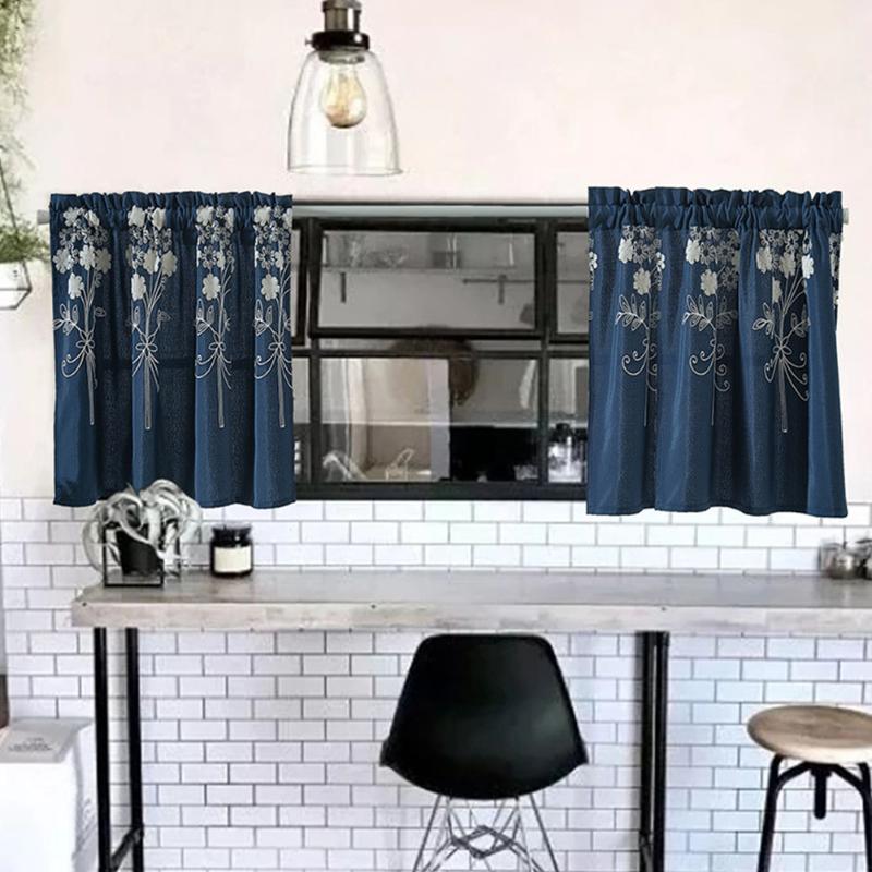 

1pc Living Room Modern Bedroom Shades Blinds Blackout Floral Curtain Exquisite Embroidery Noise Reducing Home Decor Jacquard