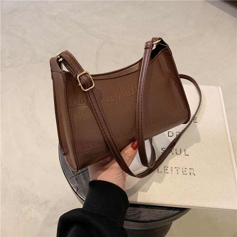 

Crocodile Pattern Women Underarm Bag PU Leather Ladies Baguette Purse Handbags Fashion Female Small Shoulder Messenger Bags, Black