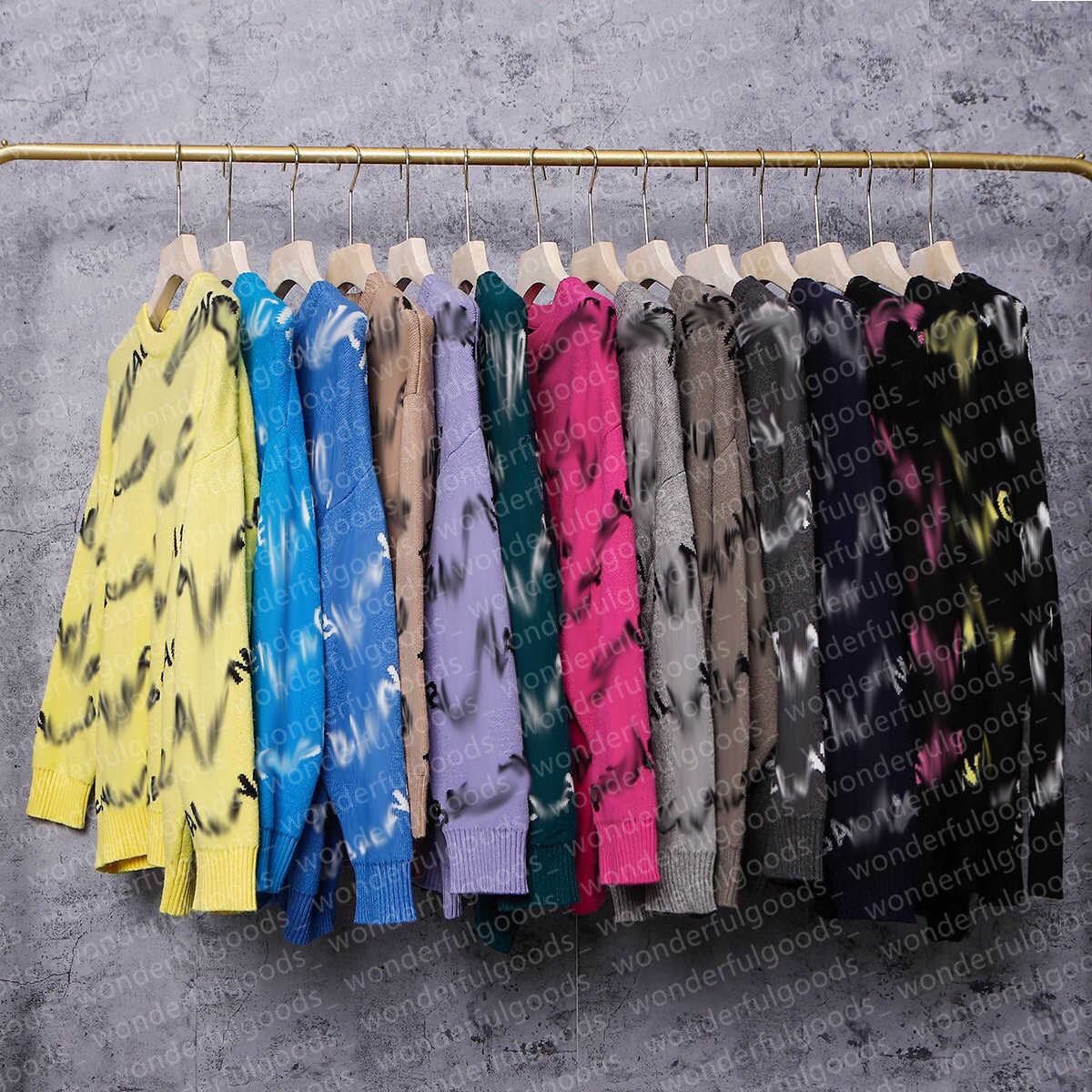 

mens sweaters paris fashion couple Casual round sweater men and women classic Letter printed sweatshirts, Lavender