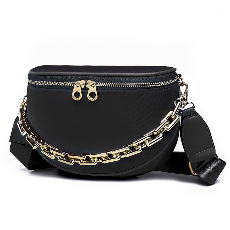 

Luxury Women Fanny pack Handbag Nylon Waterproof Waist Belt Bag Phone Pack And Purse Female Chain Crossbody Chest Bags Waist Bag1, Sky blue