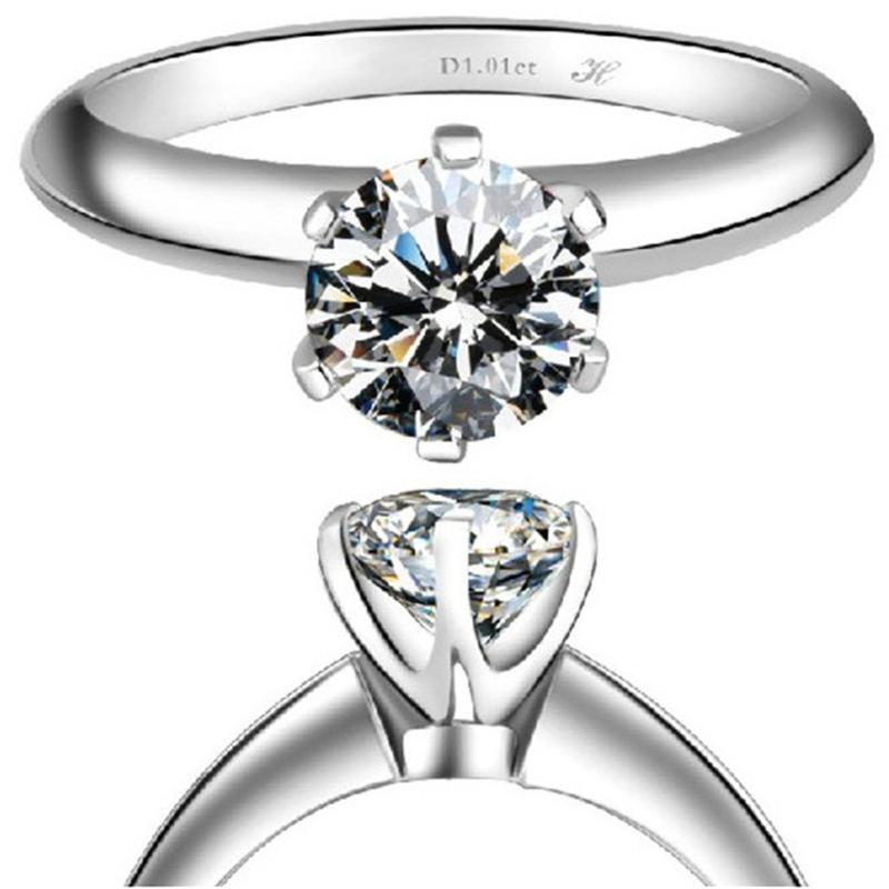 

Test Positive 2CT 8mm D-E Moissanite Diamond Ring Fancy 925 Sterling Silver White Gold Cover Women Ring