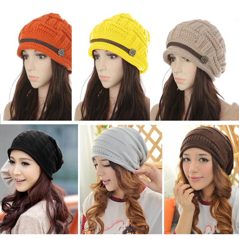 

Beanie/Skull Caps Winter Solid Color Knit Beanie Hat Fashion Simple Skullies Beanies Women Soft Cotton Warm Cap Casual Bonnet, Style g