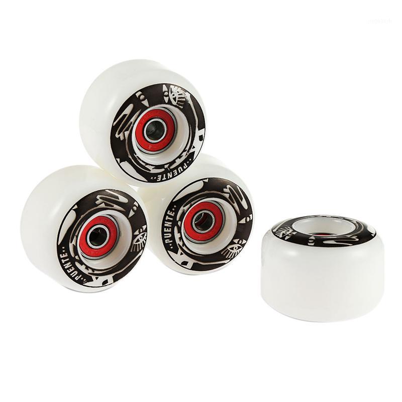 

PUENTE 4Pcs Skateboard Wheels Durable PU Skate Wheels Longboard Cruiser for Ollie Punk and Jumping1, White