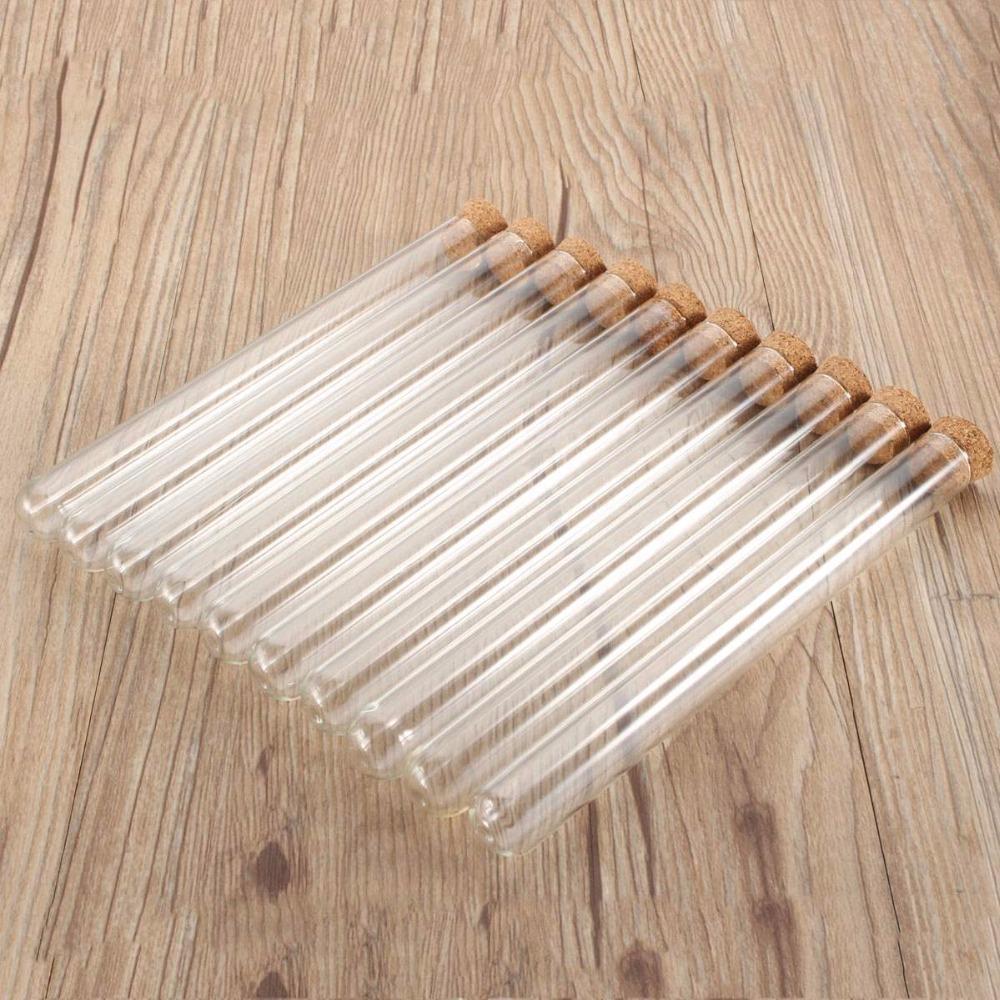

Top Quality 100pcs/lot Transparent Plastic Round Bottom Test Tube With Cork Stoppers Empty Scented Tea Tubes Like Glass 15*100mm Q bbyVPh