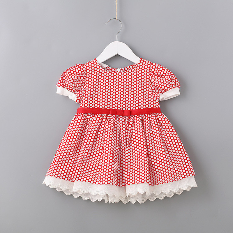 

2021 New Christening Ball Gowns Infant Dot Baby Girls Baptism Little Girl Clothes for Wedding Birthday 3zsz, Red