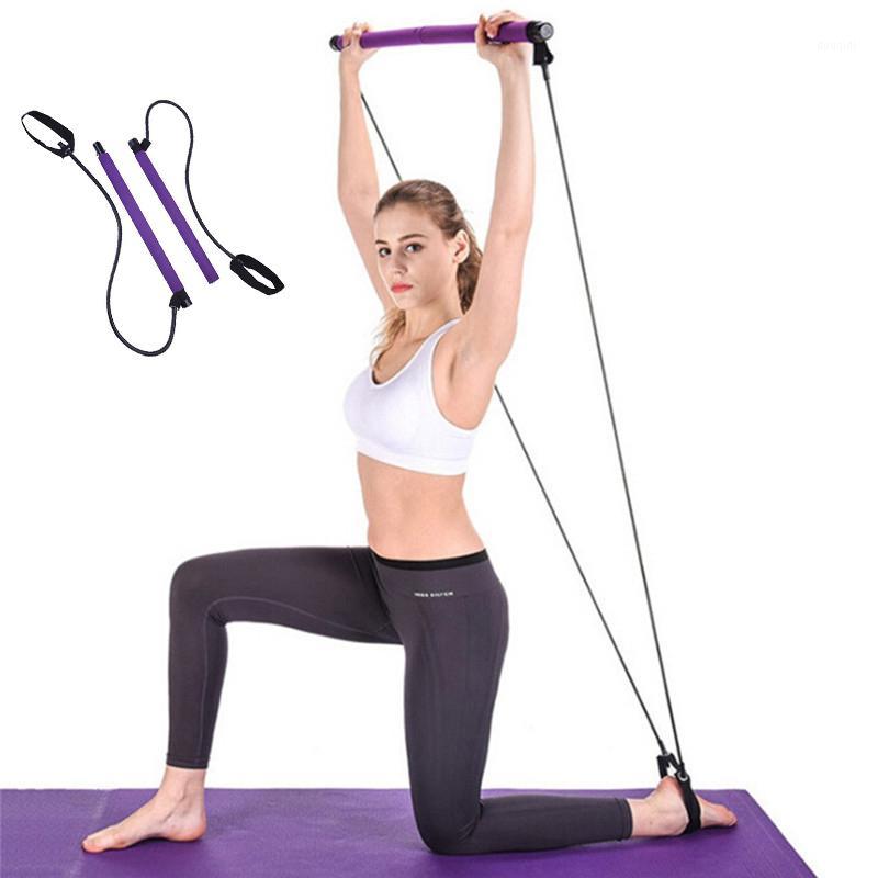 

Pilates Bar Resistance Band Yoga Pilates Stick Home Gym Yoga Exercise Fitness Bar with 2 Foot Loops Stretch Stick Bodybuilding1