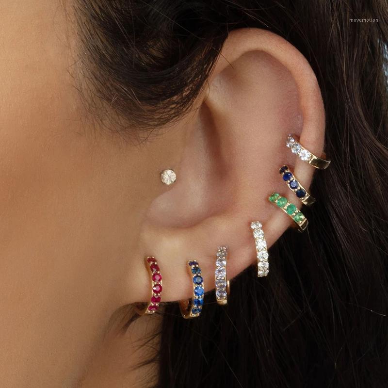 

High Quality Small Hoop Earrings Multicolor CZ Zircon Circle Huggie Earrings for Women Cartilage Oorbellen Female Jewelry Gifts1