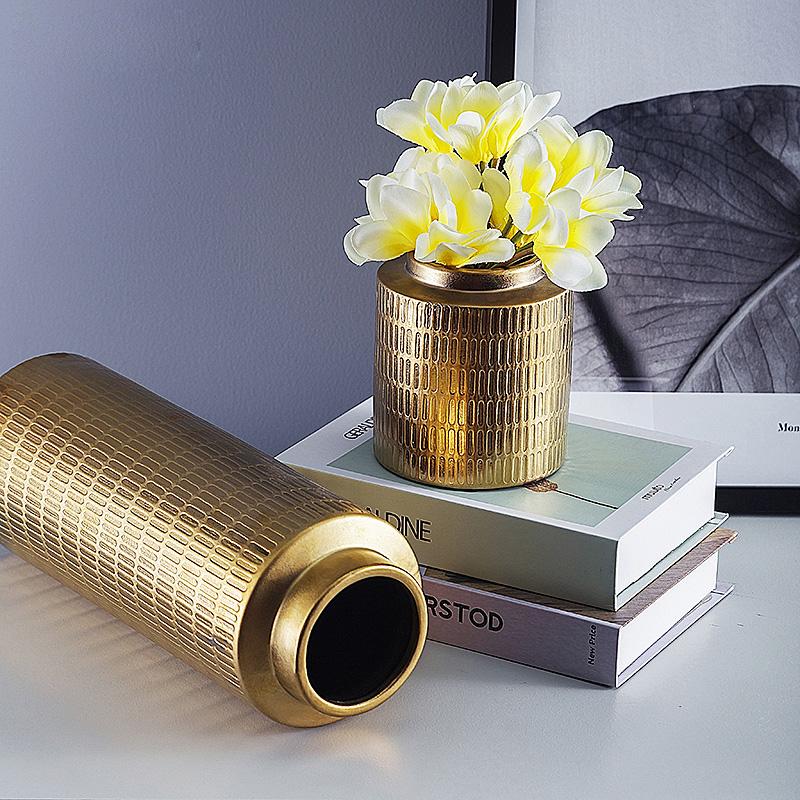 

Simple Ceramic Vase Decoration Simple Household Electroplated Gold Large Flower Arrangement Container Home Decoration Craft Gift