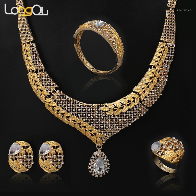 

2019 Dubai Gold Colorful jewelry set Wholesale Wedding woman accessories jewelry set Brand quality statement1, As pic