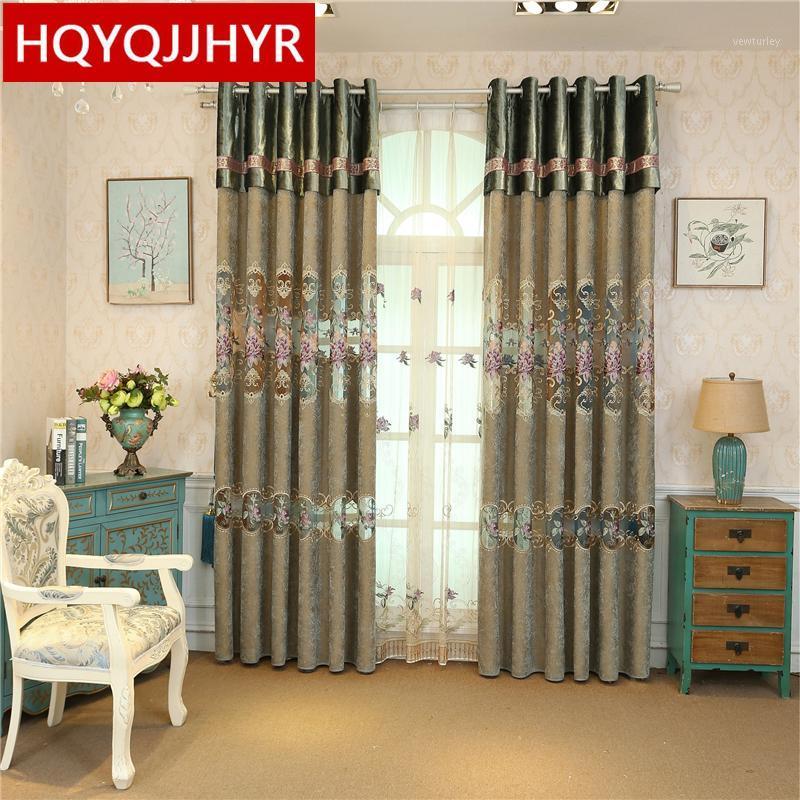 

High-grade embroidered villa curtains for Living Room windows classic luxury high-end custom European curtains for Bedroom1, Tulle