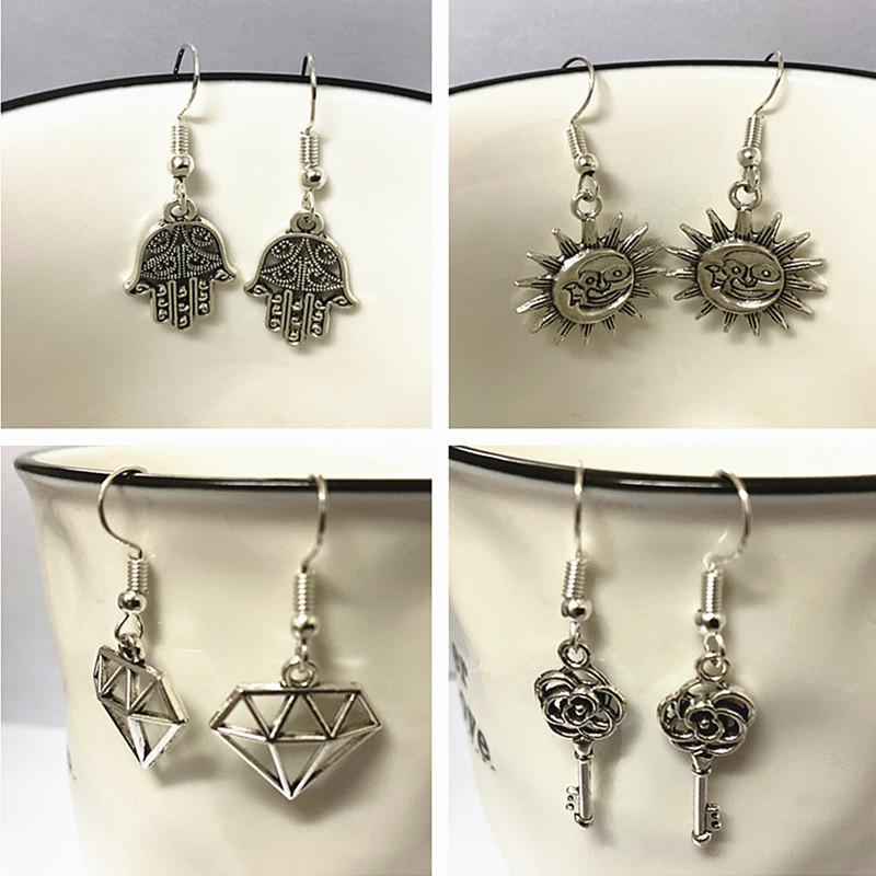 

Multi Designs Metal Earring Wholesale Fashion Jewelry Vintage Statement Geometric Drop Earrings For Women 2020 Brincos Gifts