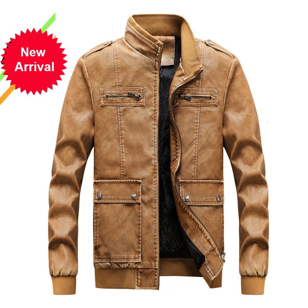 

2021 New High Quality Overcoat Men's Street Windbreaker Coat Plush Men Leather Locomotive Fur Clothing Pu Embroidery Casual Jacket Iv0q, Black