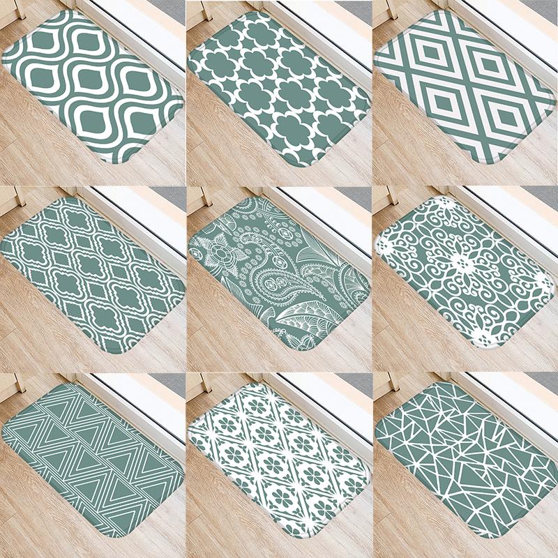 

Kitchen Mat Geometric Anti-slip Modern Rugs Living Room Balcony Bathroom Carpet Doormat Hallway Geometric Bath Mat