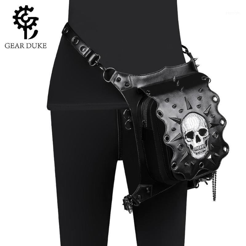 

GearDuke Steampunk Waist Bags Vintage Women Black Leather Street Style Mini Leg Thigh Holster Bag Crossbody Bag1, Sky blue