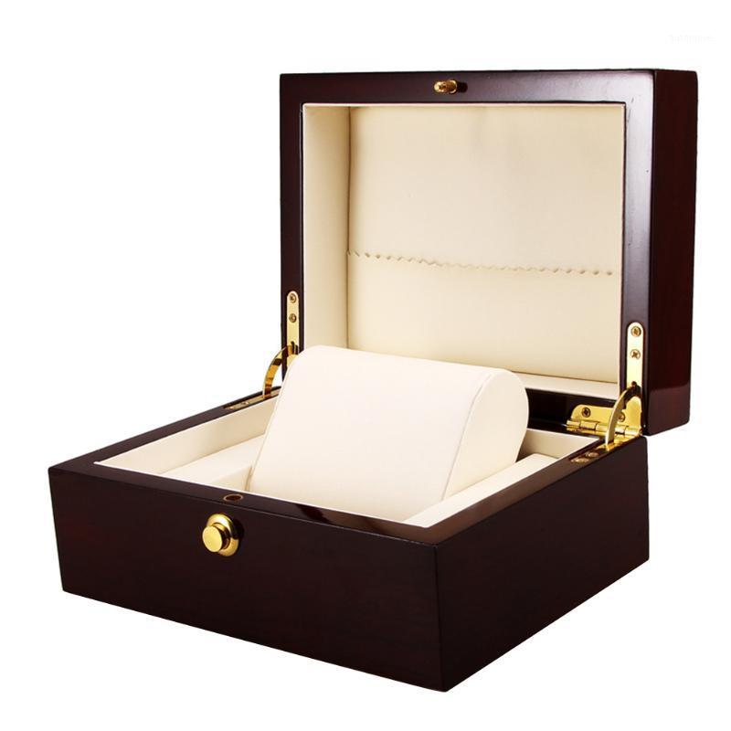 

Solid Luxury Wine Red Watch Box Universal Protective Wooden Durable Case Safe Dustproof Elegance Organizer Display1