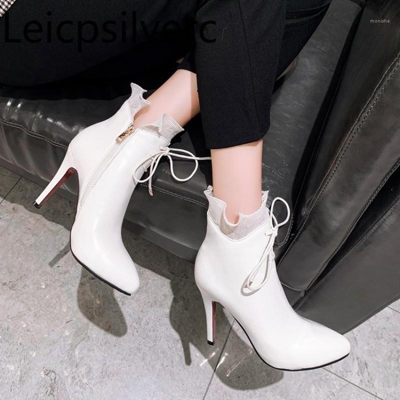 

Women's Boots The New winter fashion Pointed zipper High heel Ankle boots Women's shoes plus size 33-44 Heel Height 11cm black1, Black